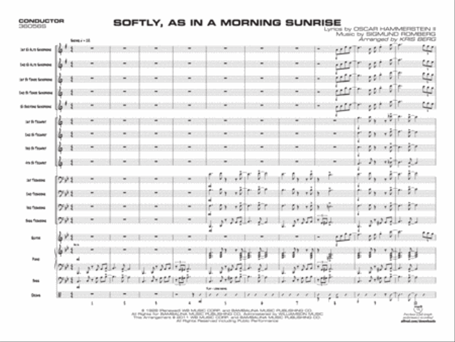 Softly, As in a Morning Sunrise Jazz Ensemble scores gallery preview page 2