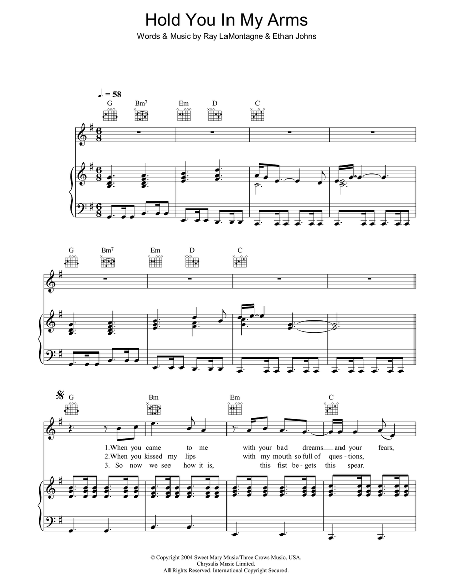 Hold You In My Arms Acoustic Guitar scores gallery preview page 1