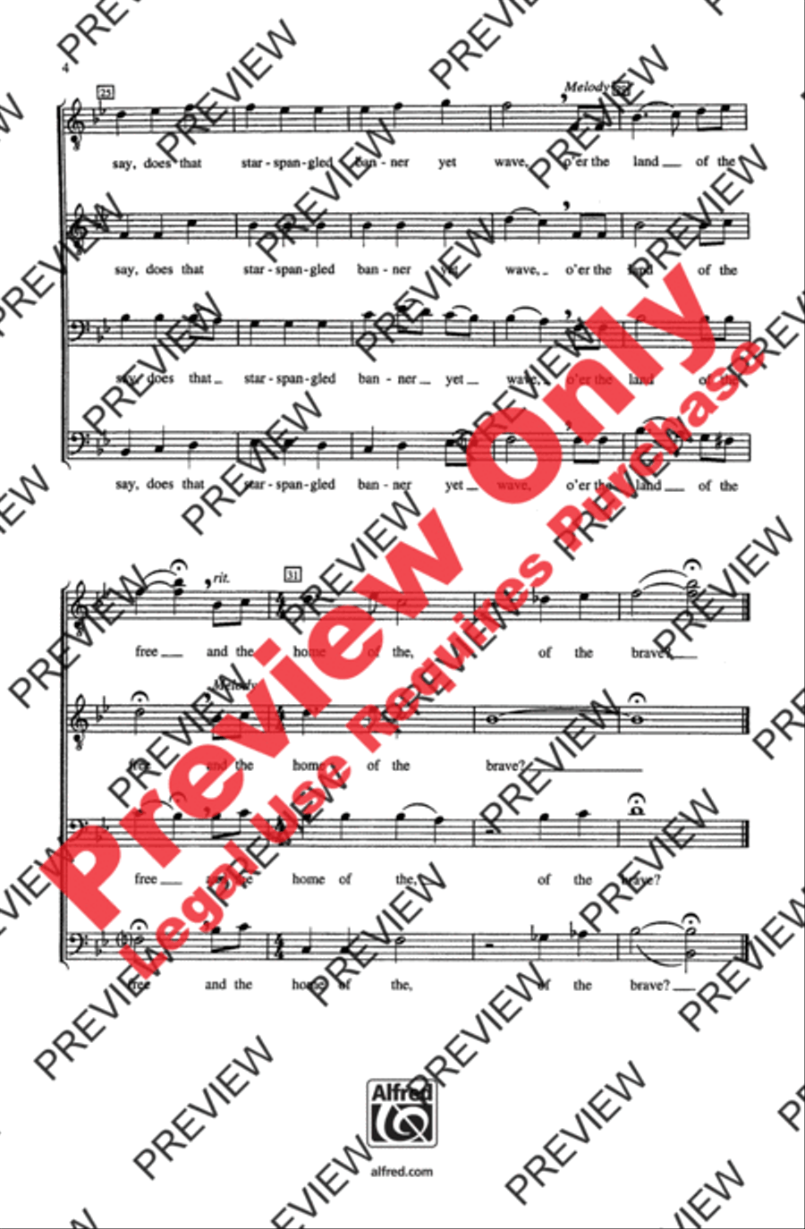 The Star-Spangled Banner Men's Choir scores gallery preview page 4