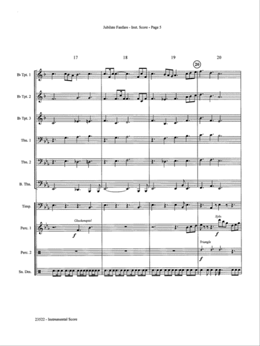 Jubilate Fanfare: Score Jubilate Fanfare: Score Score scores gallery preview page 5