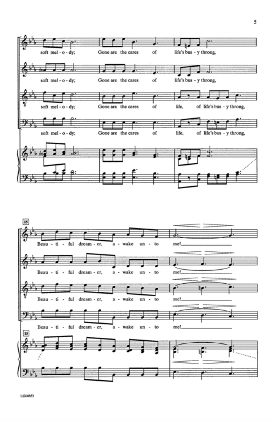 Beautiful Dreamer 4-Part scores gallery preview page 4