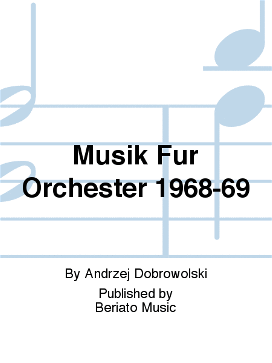 Musik Für Orchester 1968-69 Orchestra scores gallery preview page 1