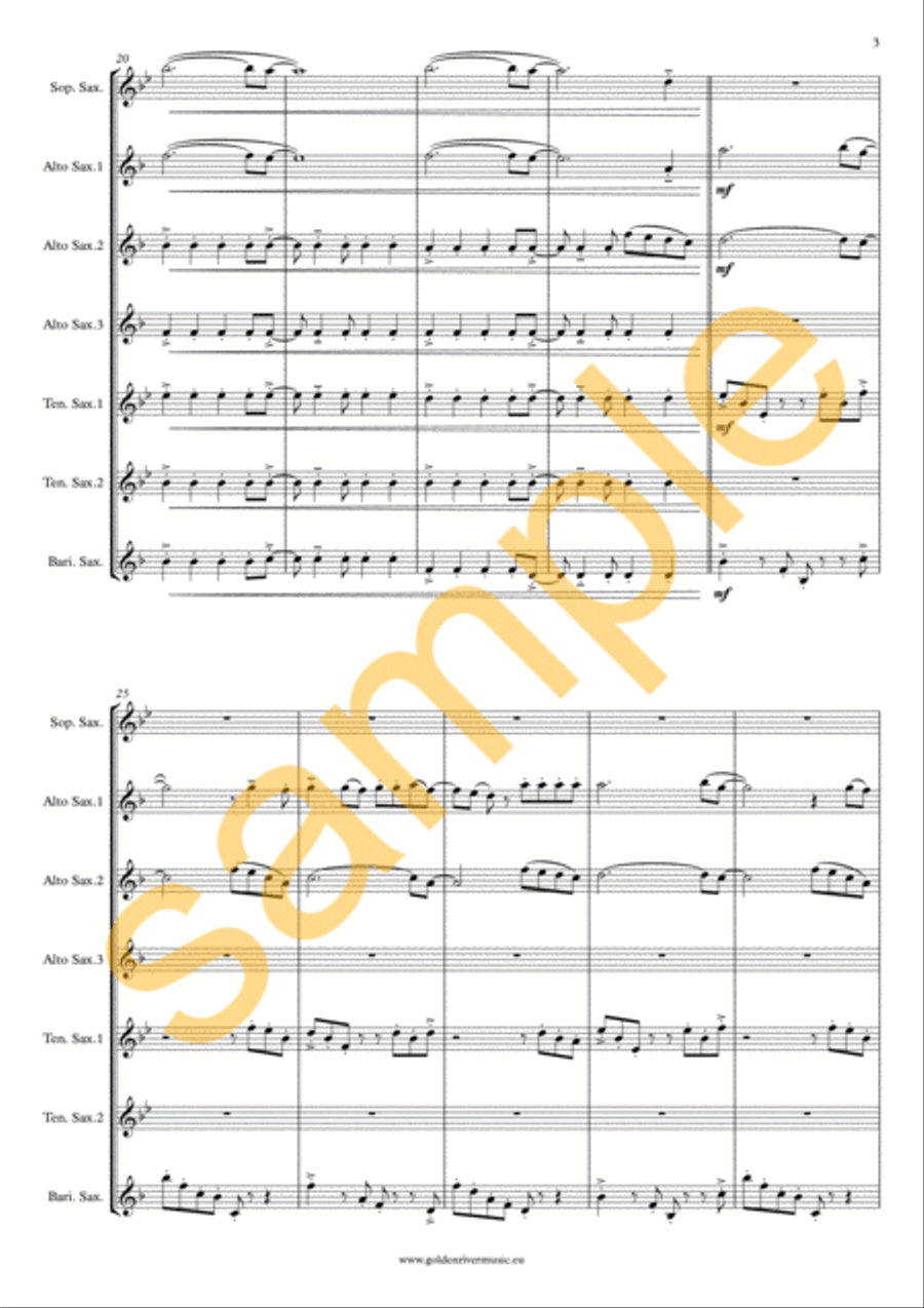 Viva la Vida Saxophone Ensemble scores gallery preview page 4