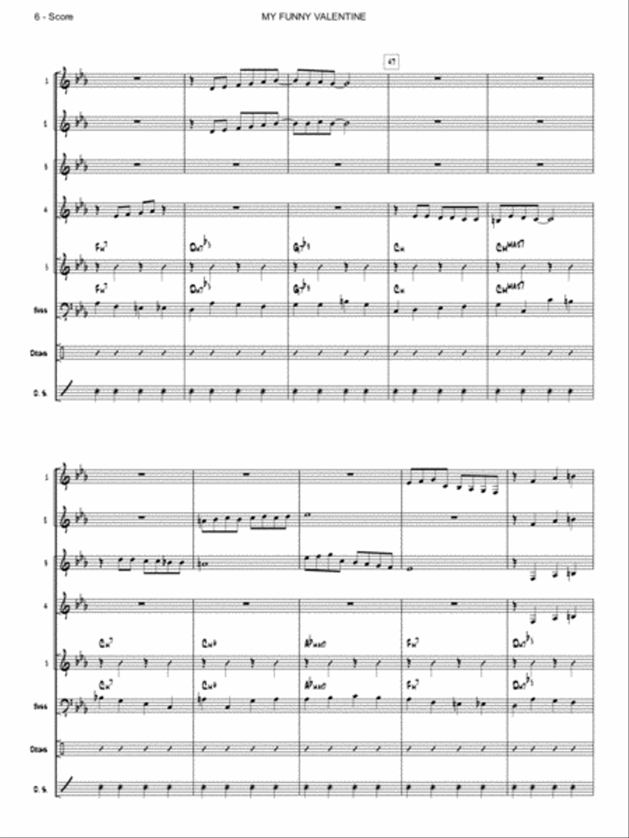 My Funny Valentine My Funny Valentine Small Ensemble scores gallery preview page 6