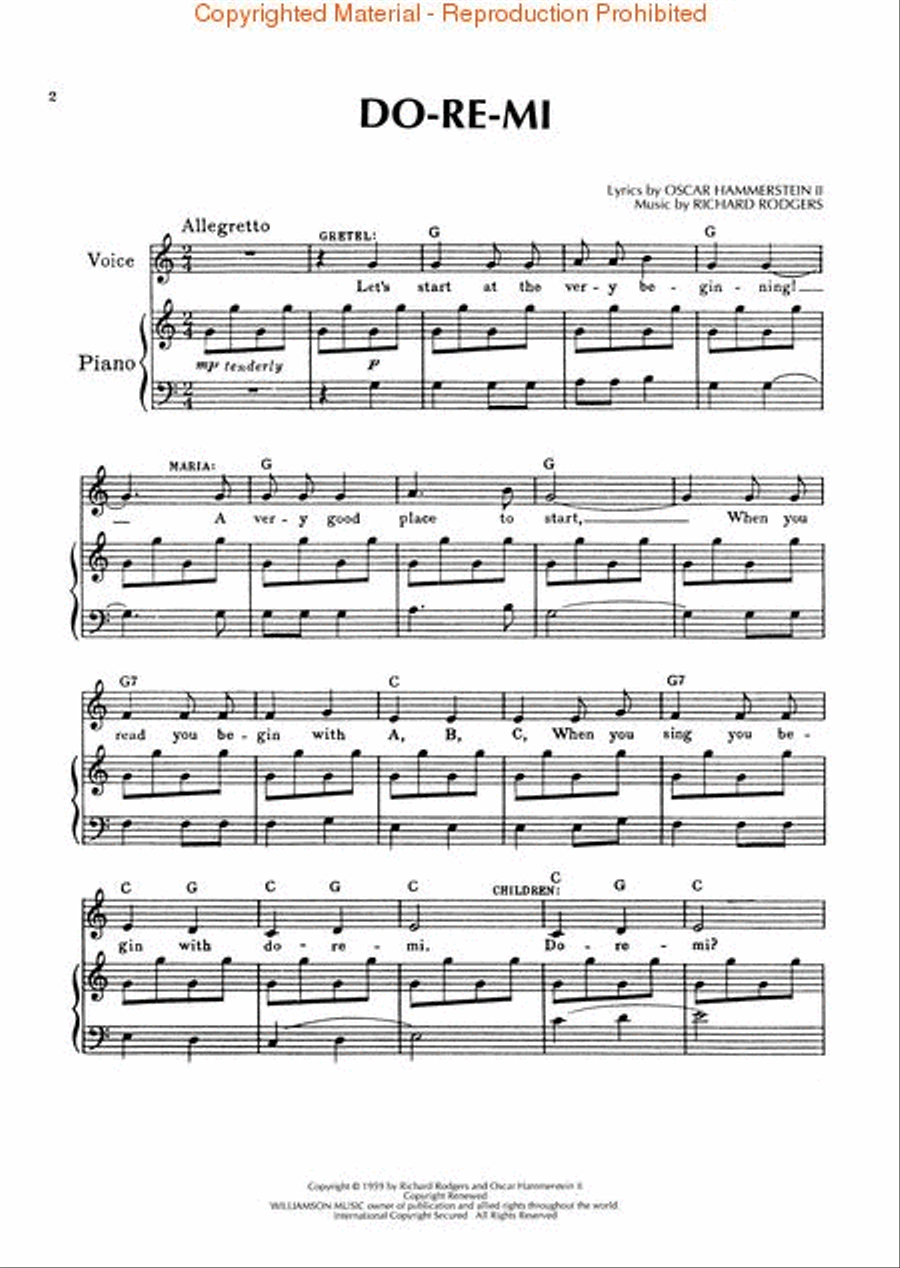 Do-Re-Mi (from The Sound of Music) Piano, Vocal, Guitar scores gallery preview page 2
