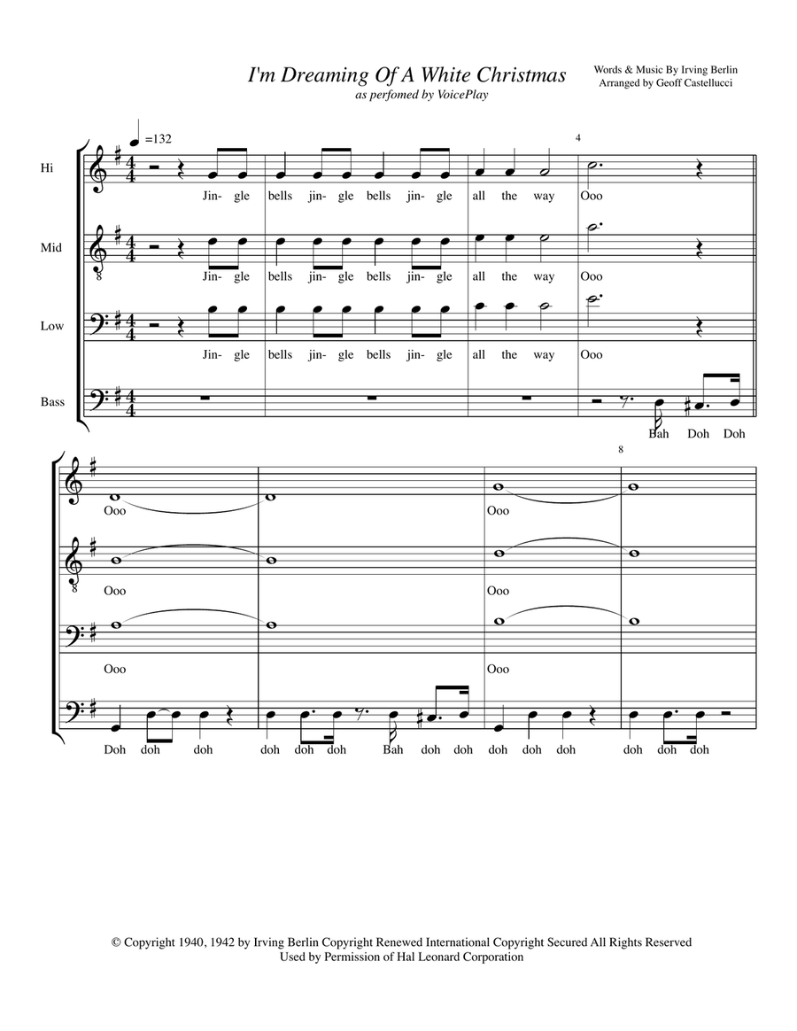 White Christmas White Christmas 4-Part scores gallery preview page 1