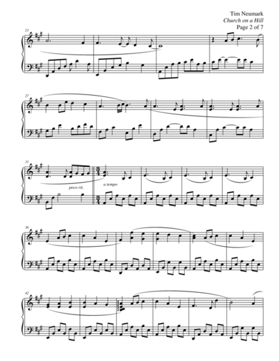 Church on a Hill Church on a Hill Piano Solo scores gallery preview page 2
