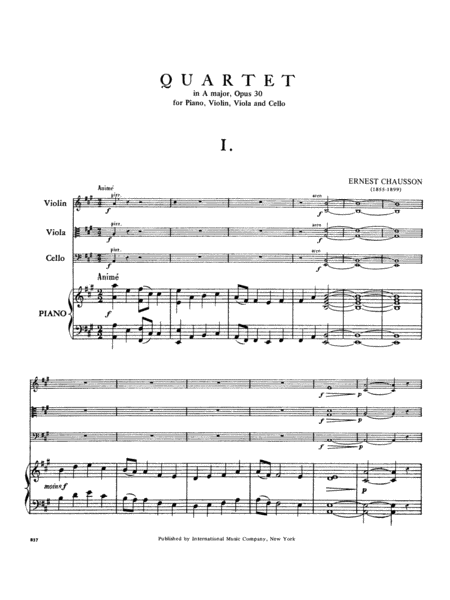 Quartet In A Major, Opus 30