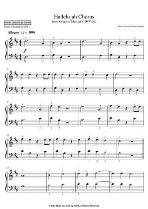 Hallelujah Chorus (EASY PIANO) from Oratorio Messiah (HWV 56) [George Frideric Handel]