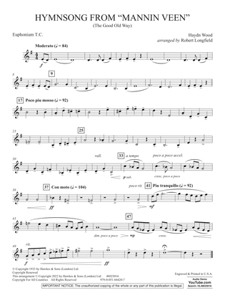 Hymnsong from "Mannin Veen" (arr. Robert Longfield) - Euphonium in Treble Clef