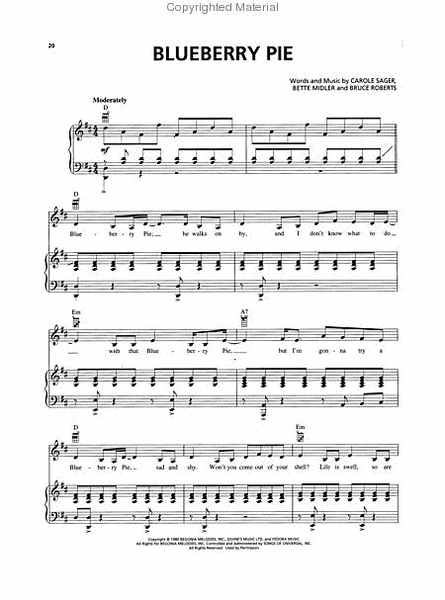 The Bette Midler Songbook – Original Keys for Singers