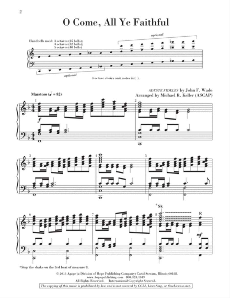 O Come, All Ye Faithful 5-Octaves scores gallery preview page 3