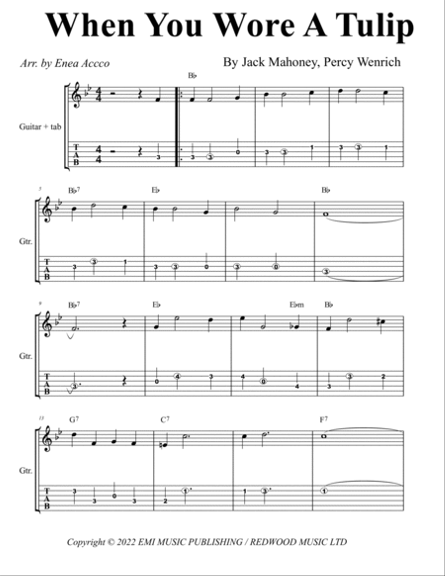 When You Wore A Tulip And I Wore A Big Red Rose Piano scores gallery preview page 2