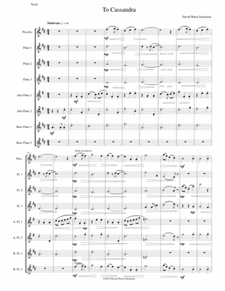 Book cover for To Cassandra for flute octet or flute choir