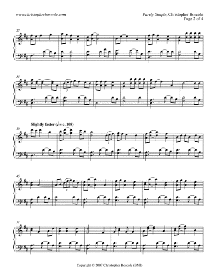 Purely Simple Piano Solo by Christopher Boscole Piano Solo scores gallery preview page 2