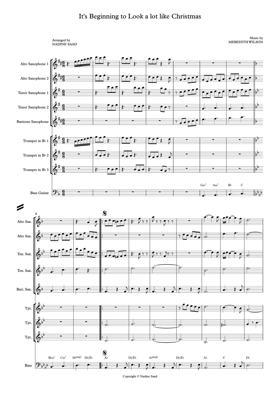 It's Beginning To Look Like Christmas Jazz Ensemble scores gallery preview page 1