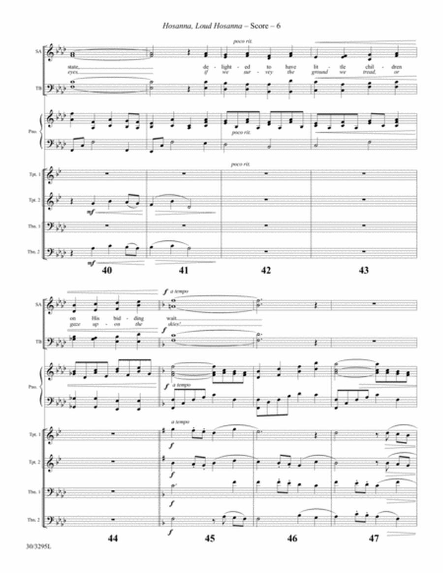 Hosanna, Loud Hosanna - Brass Quartet Score and Parts image number null