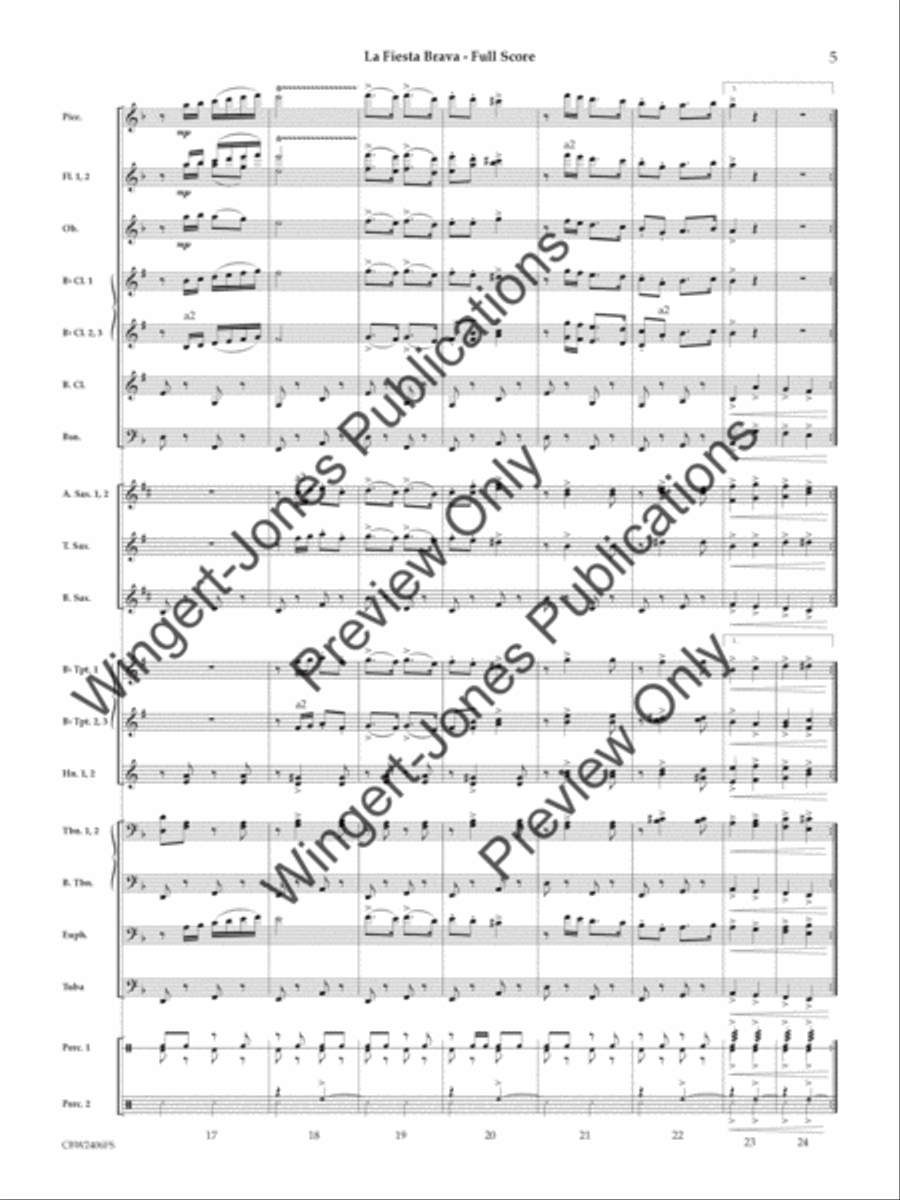 La Fiesta Brava La Fiesta Brava Concert Band scores gallery preview page 6