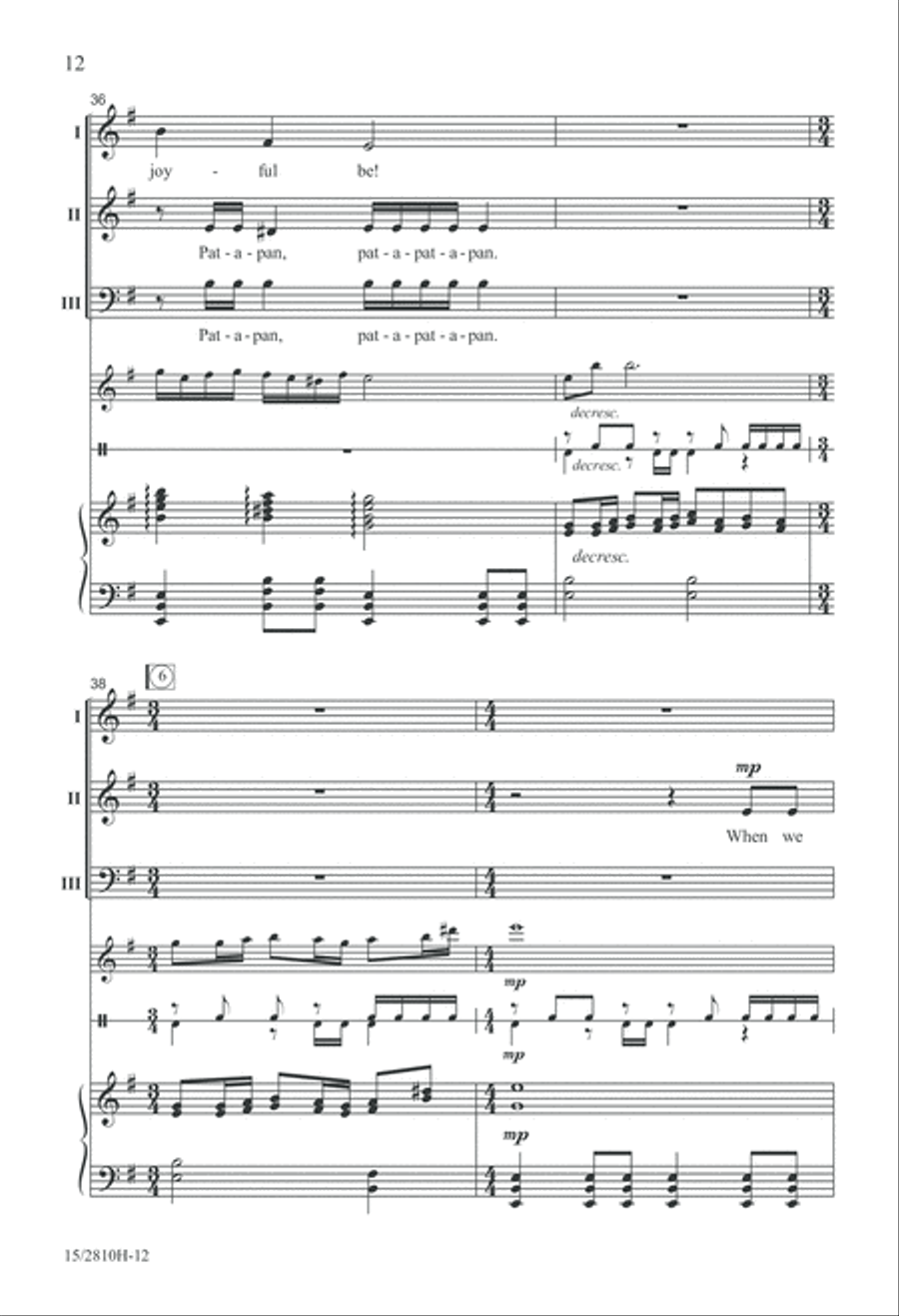 He Is Born with Pat-a-pan 3-Part scores gallery preview page 13