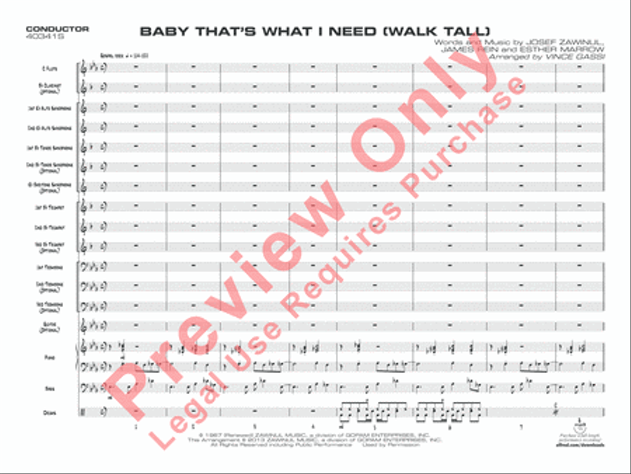 Baby That's What I Need (Walk Tall) Jazz Ensemble scores gallery preview page 2