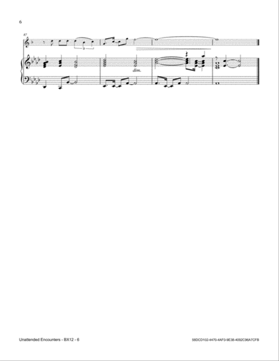 Unattended Encounters Baritone Saxophone scores gallery preview page 6