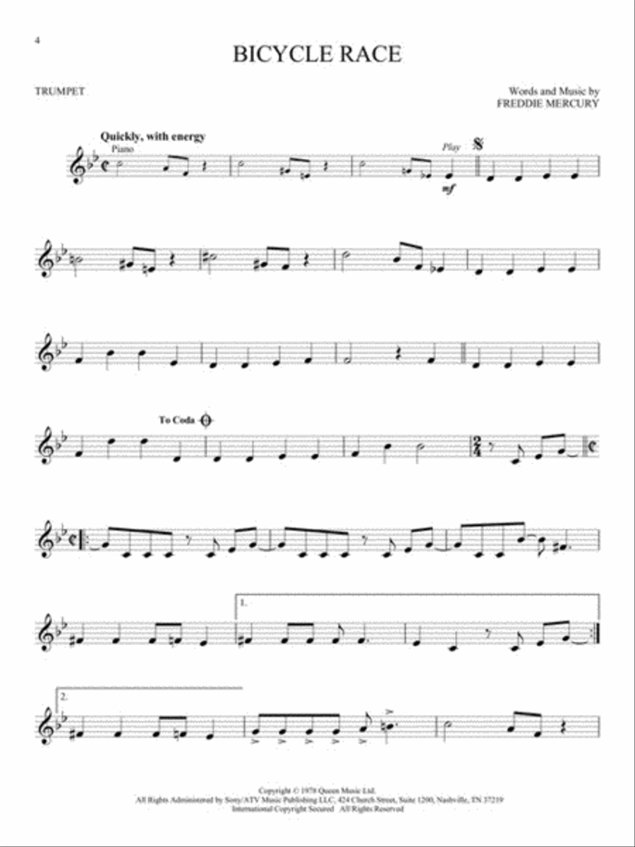 Queen – Updated Edition Trumpet Solo scores gallery preview page 4