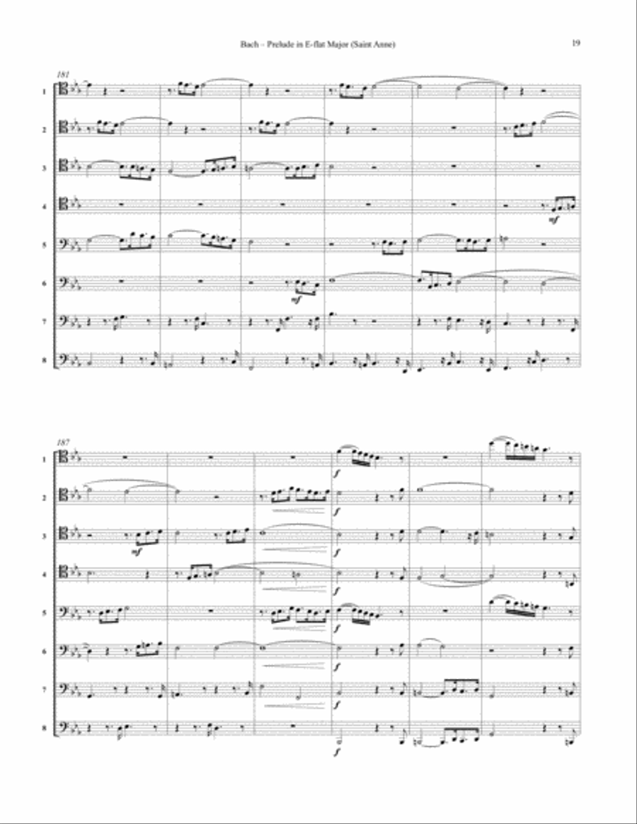 Prelude in E-flat Major St. Anne for 8-part Trombone Choir Chamber Music scores gallery preview page 4