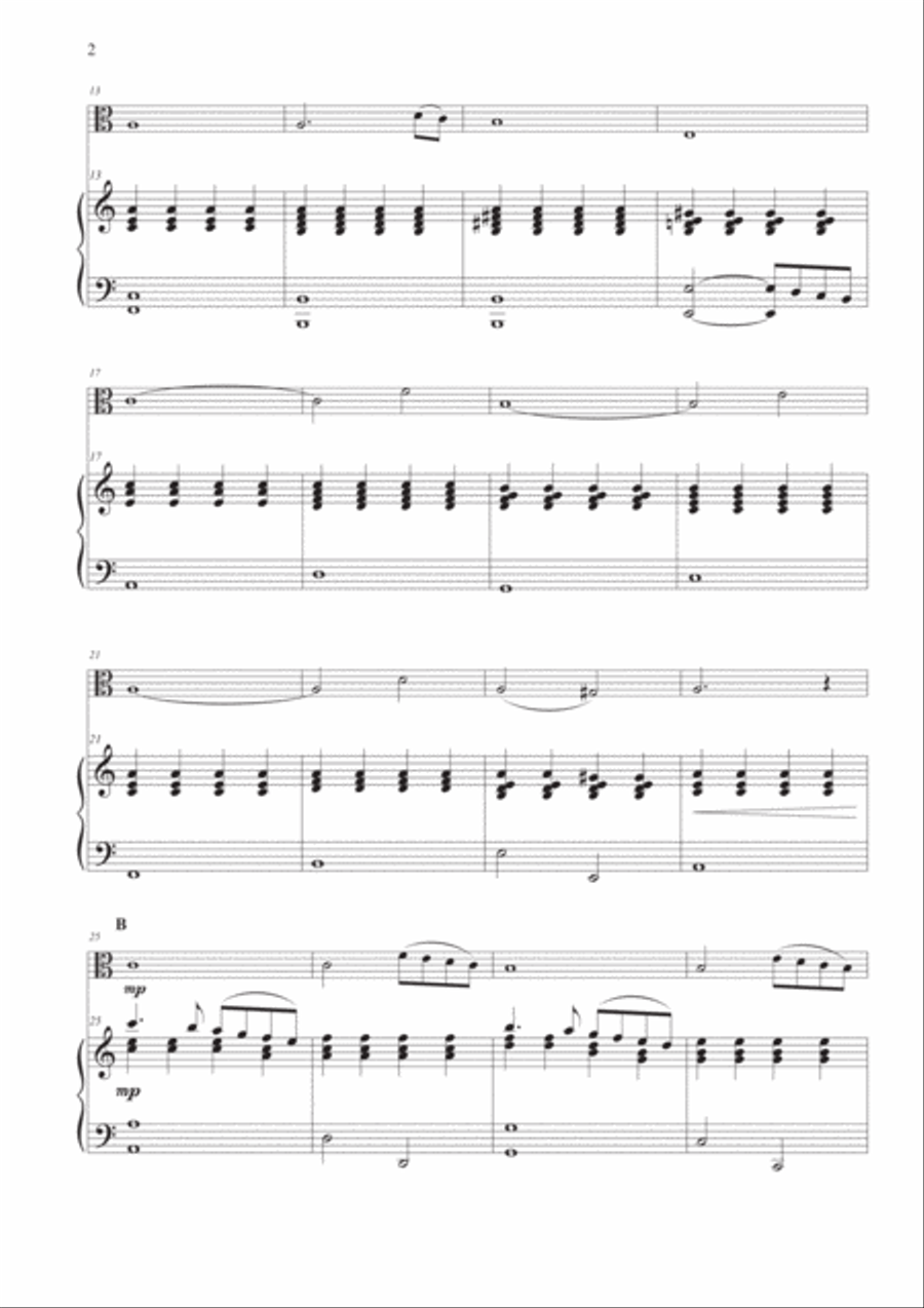 Ave Maria by Caccini-Vavilov for Viola and Piano Piano scores gallery preview page 3