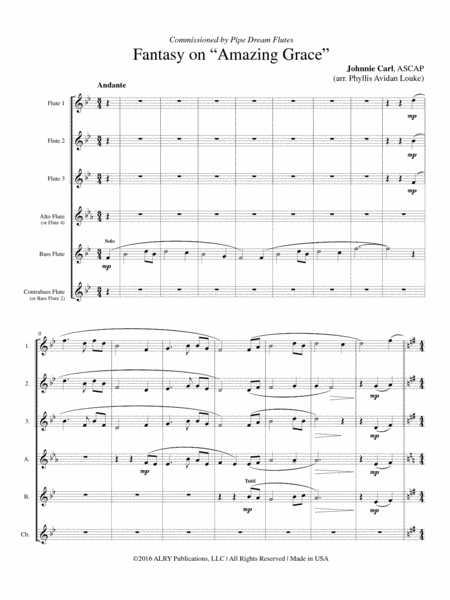 Fantasy on "Amazing Grace" for Flute Choir