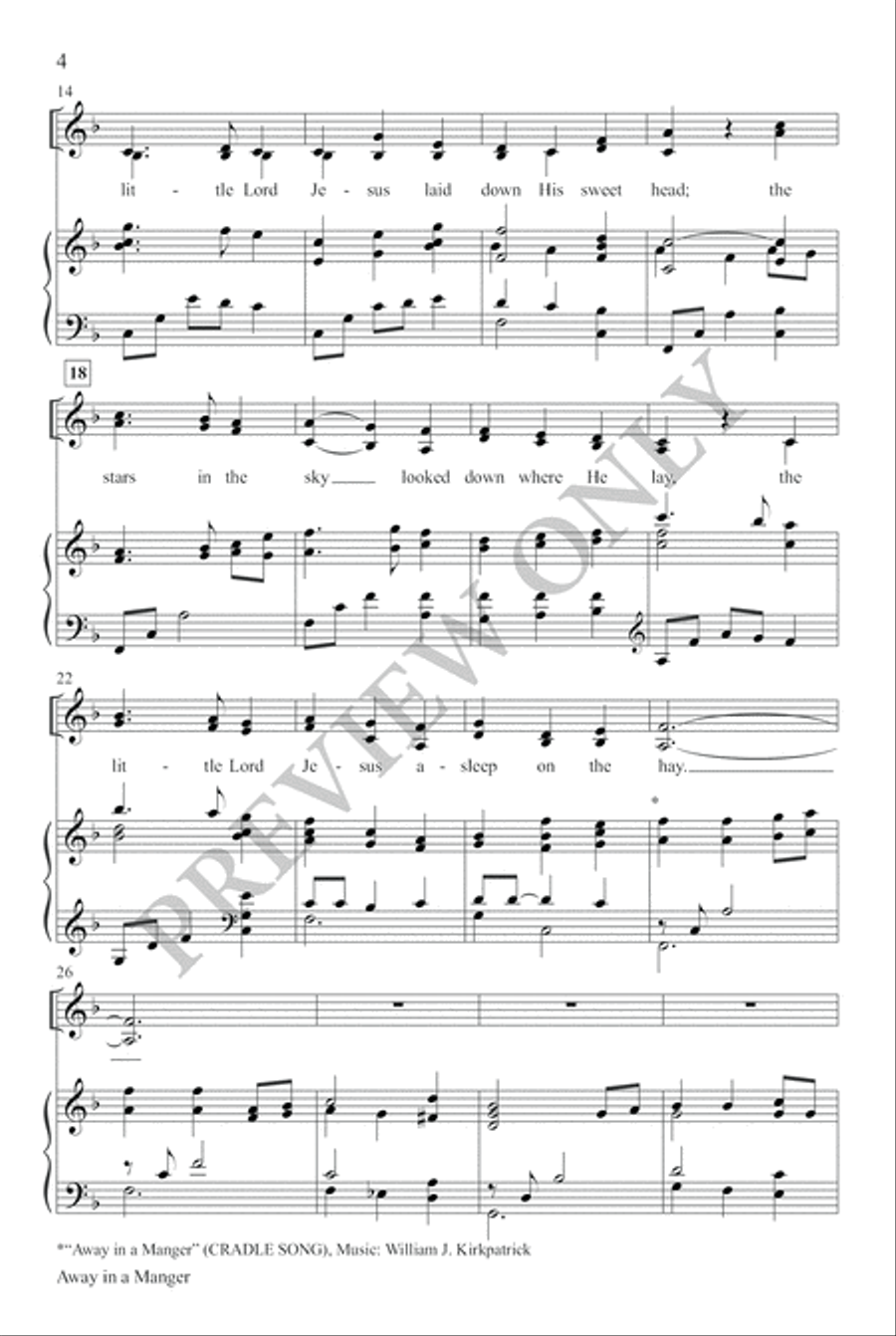 Away in a Manger 4-Part scores gallery preview page 3