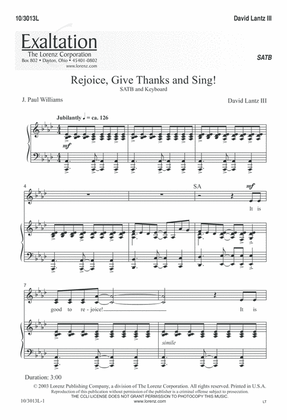 Book cover for Rejoice, Give Thanks, and Sing