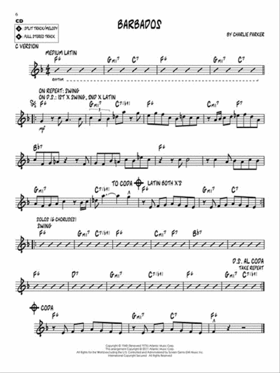 Charlie Parker Gems C Instrument scores gallery preview page 4