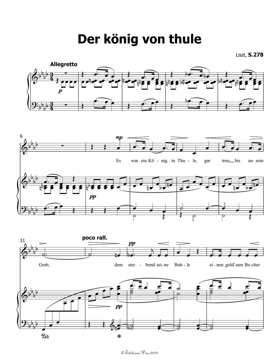 Der konig von thule, by Liszt, S.278, in f minor Voice scores gallery preview page 3