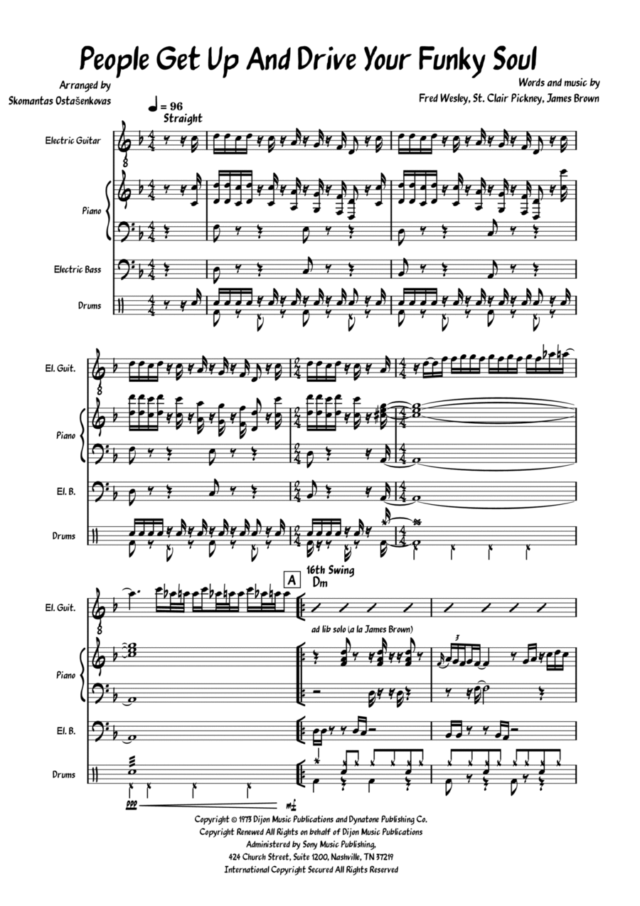 People Get Up And Drive Your Funky Soul Jazz Ensemble scores gallery preview page 1
