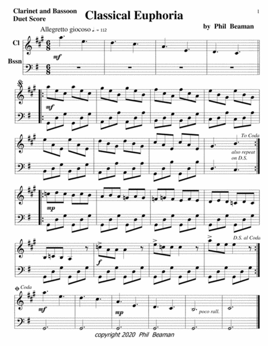 Classical Euphoria-clarinet/bassoon duet image number null
