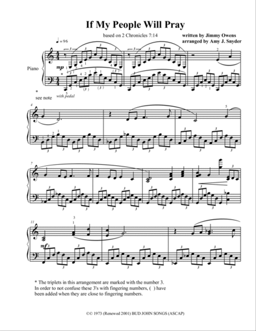 If My People Will Pray Piano Solo scores gallery preview page 2