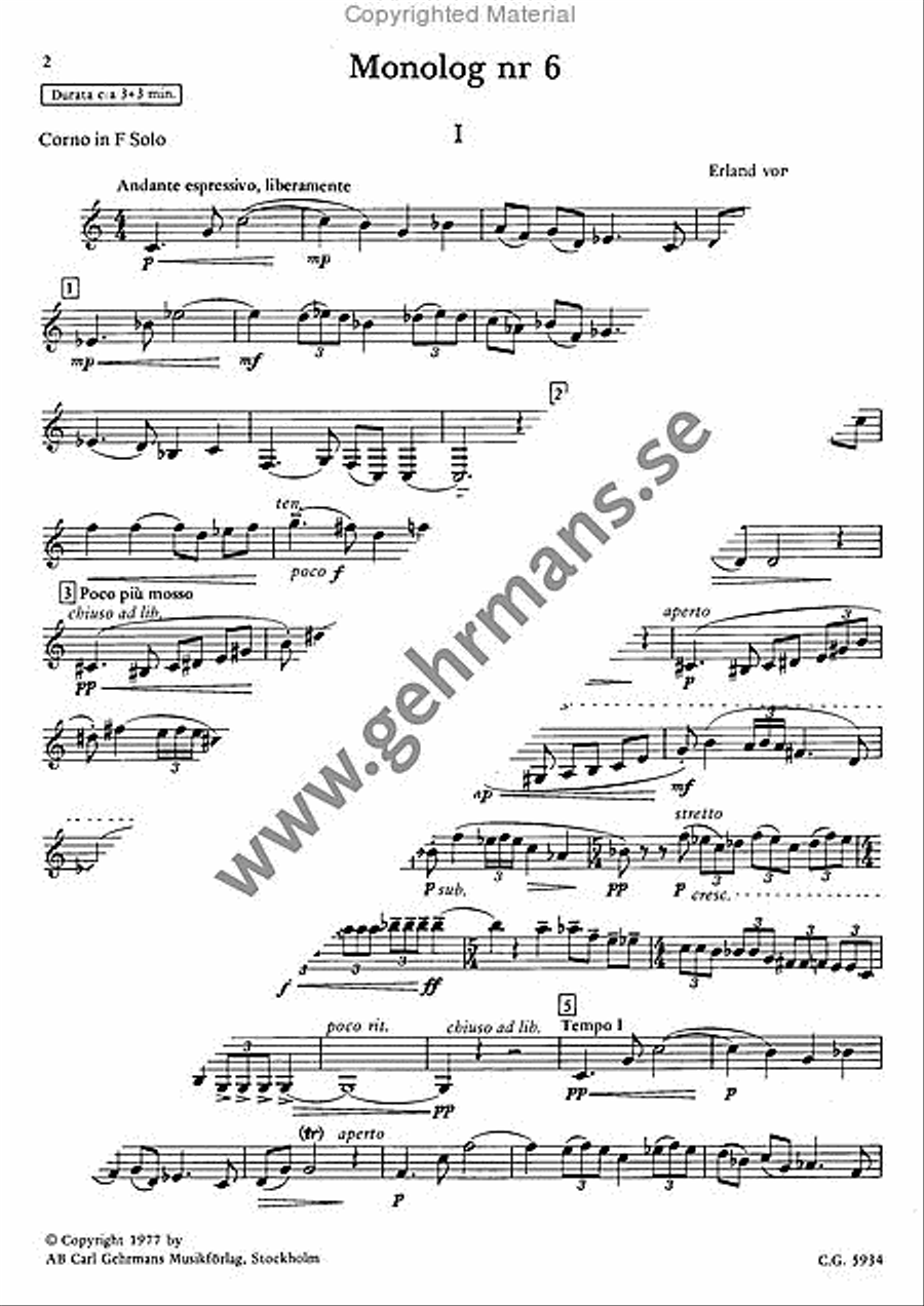Monolog 6 Horn Solo scores gallery preview page 2