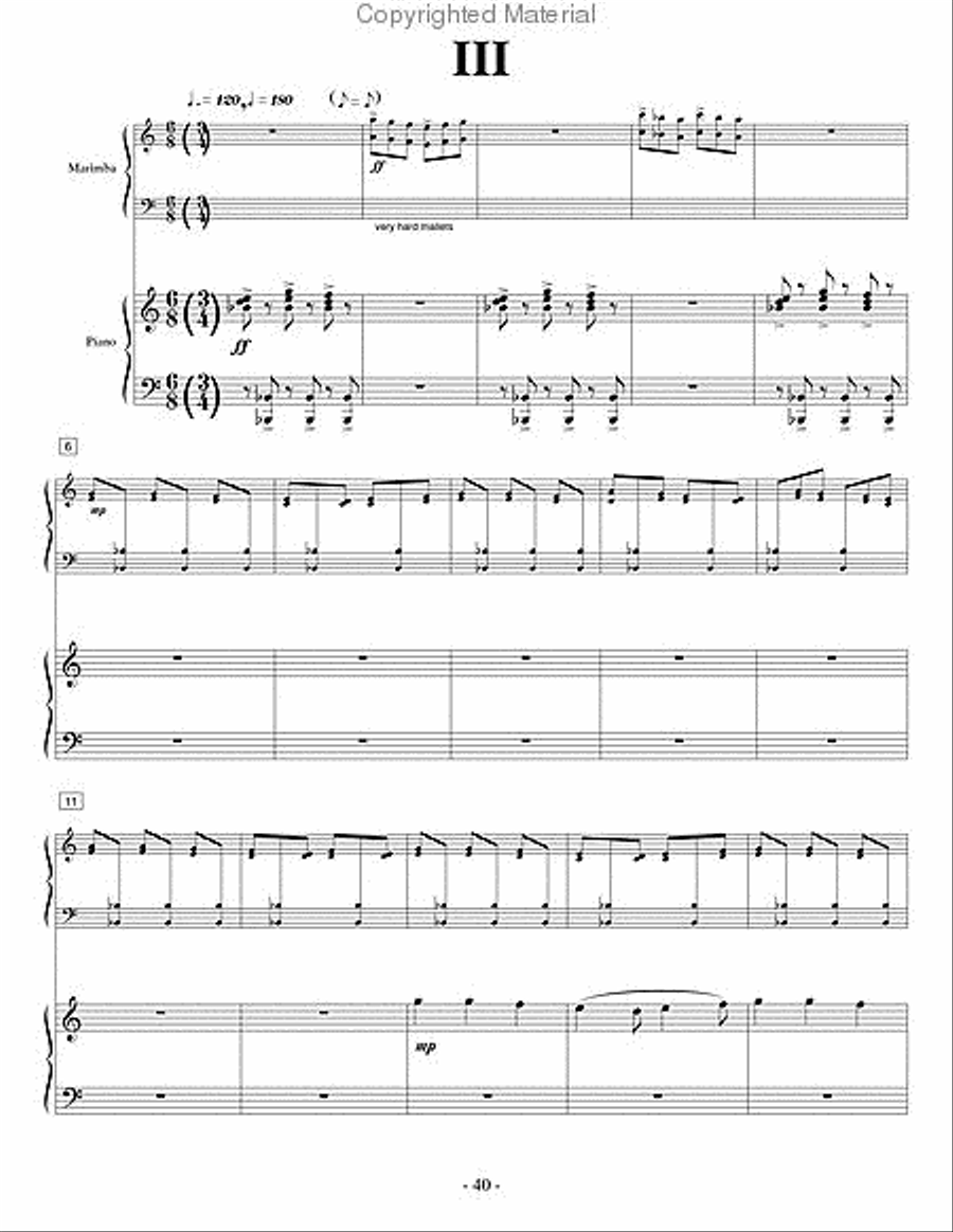 Concerto for Marimba (piano reduction) Percussion Ensemble scores gallery preview page 5
