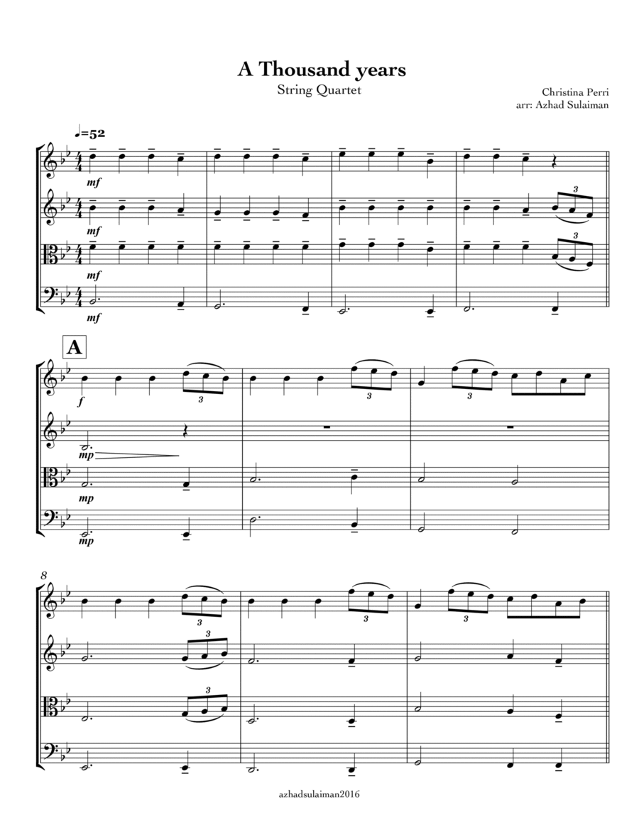 A Thousand Years String Quartet scores gallery preview page 1