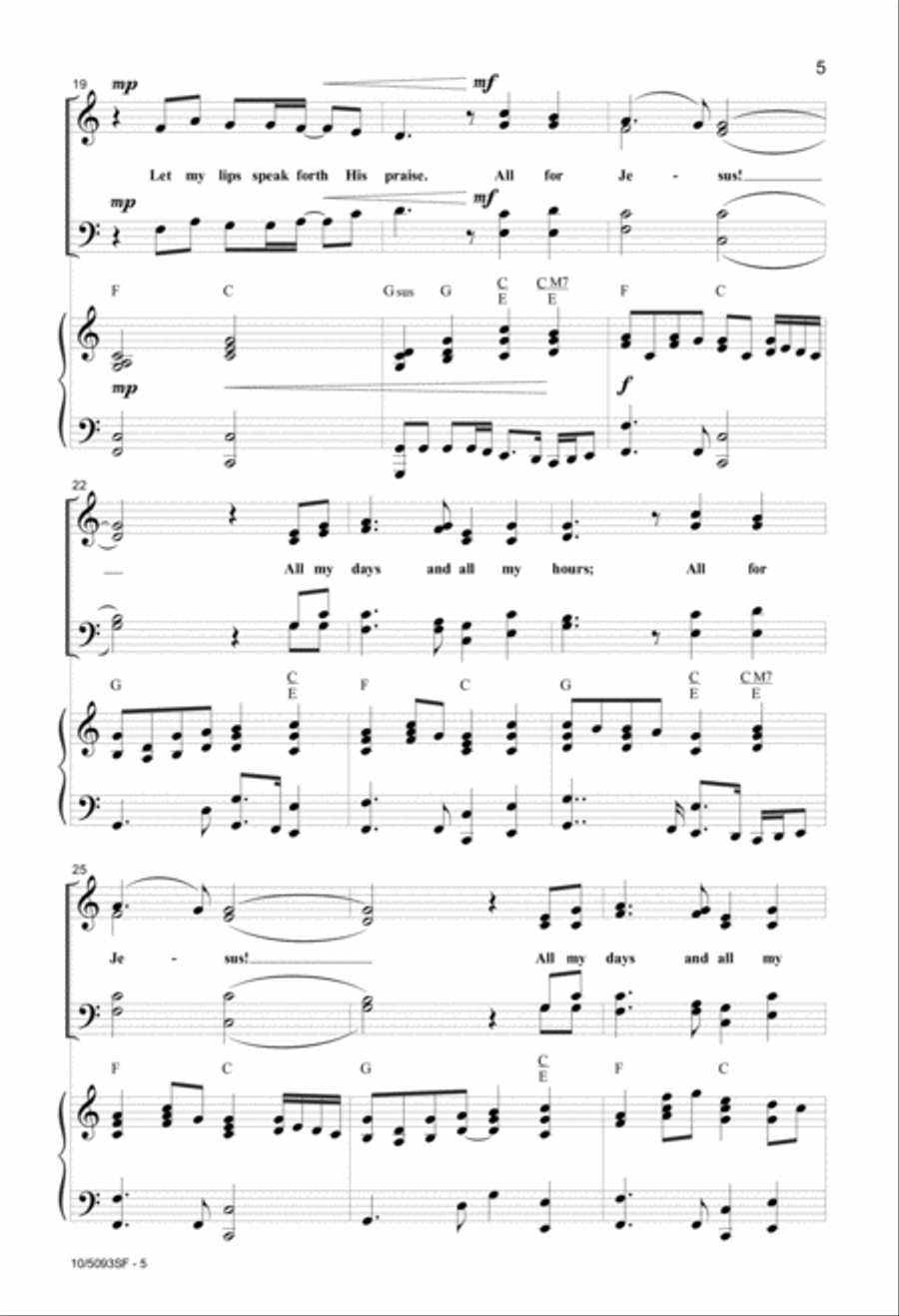 All for Jesus All for Jesus 4-Part scores gallery preview page 5