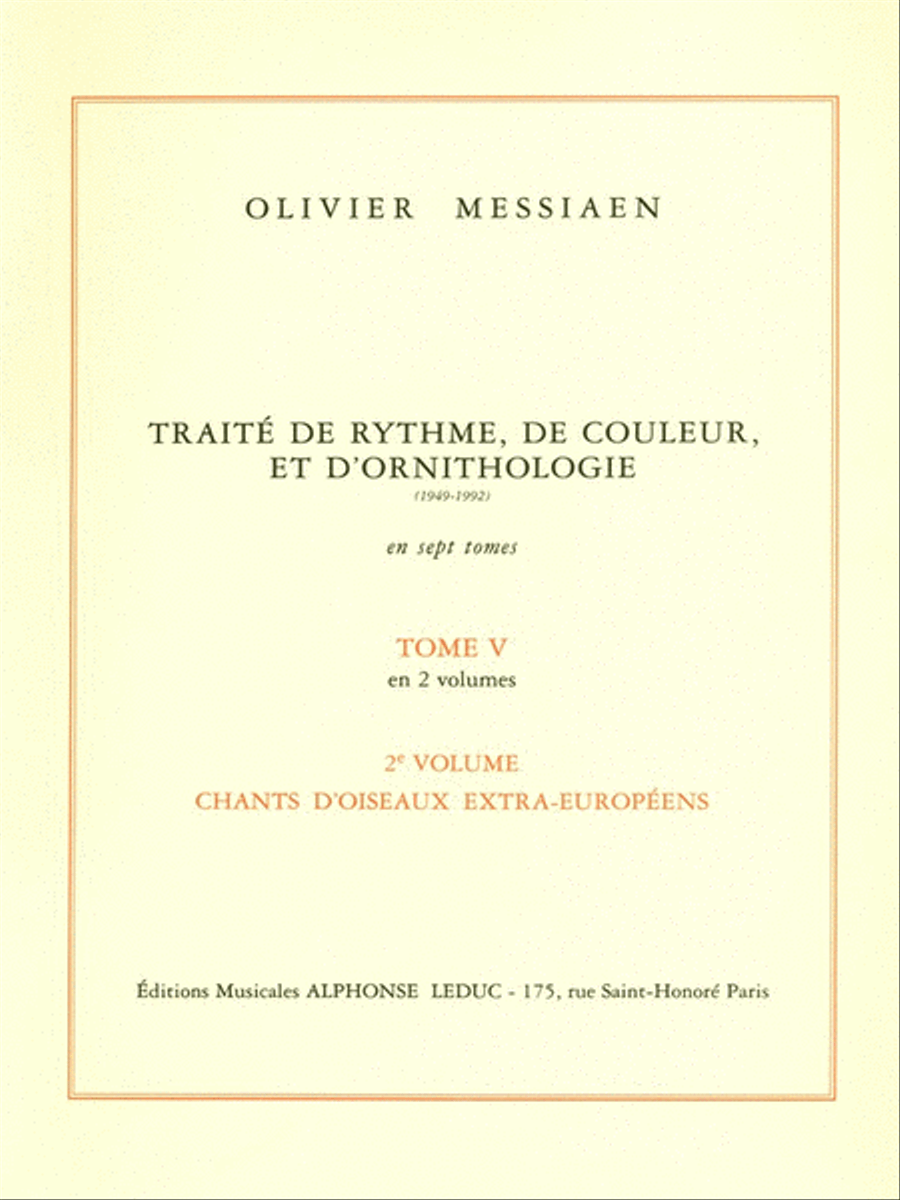 Book cover for Traite De Rythme, De Couleur, Et D'ornithologie Vol.5/2 (book)