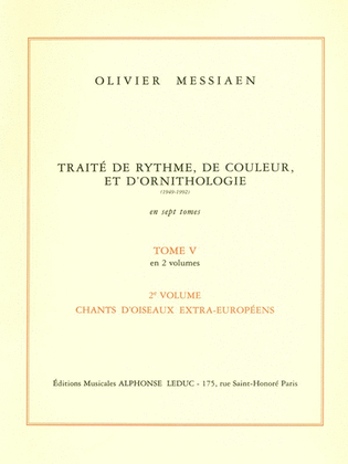 Traite De Rythme, De Couleur, Et D'ornithologie Vol.5/2 (book)