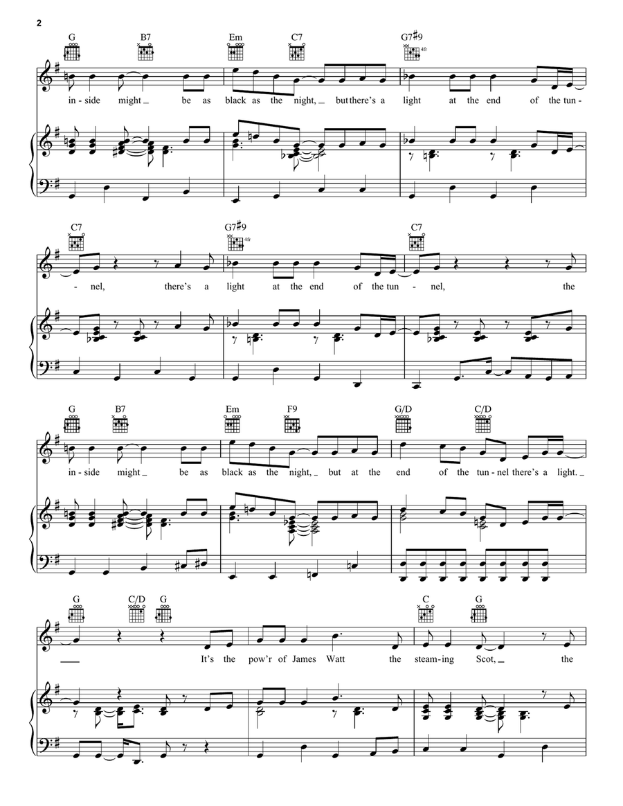 Light At The End Of The Tunnel (from Starlight Express) Piano, Vocal, Guitar scores gallery preview page 2