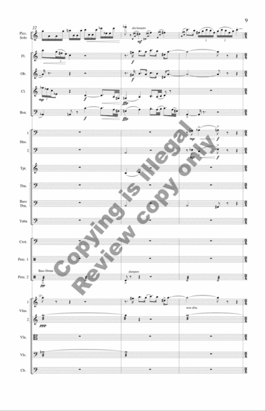 Concerto for Piccolo Solo and Chamber Orchestra (Additional Full Score) Chamber Orchestra scores gallery preview page 10