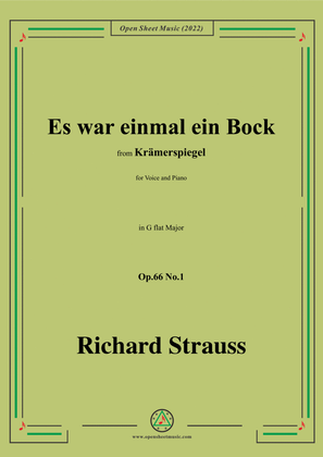 Book cover for Richard Strauss-Es war einmal ein Bock,in G flat Major,Op.66 No.1
