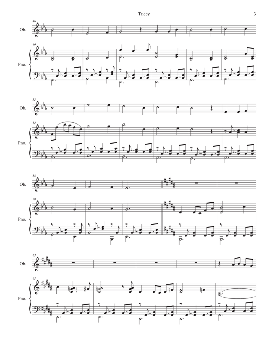 Tricey (Oboe solo and Piano) Tricey (Oboe solo and Piano) Piano scores gallery preview page 5
