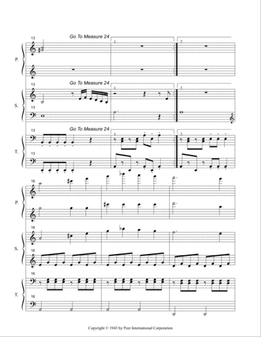 El Cumbanchero - for six hands Piano Trio scores gallery preview page 3