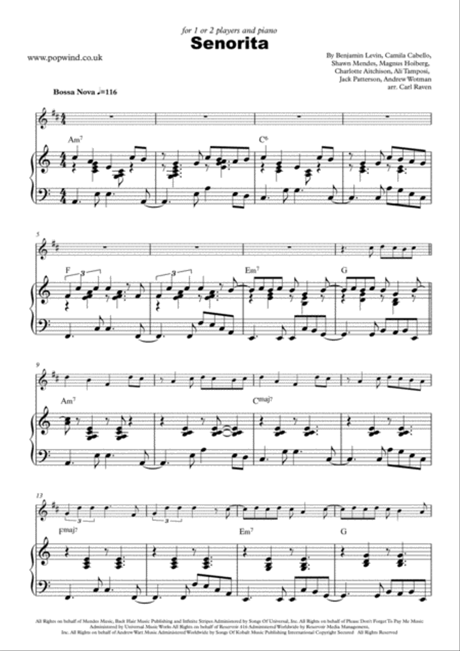 Senorita Trumpet Duet scores gallery preview page 2