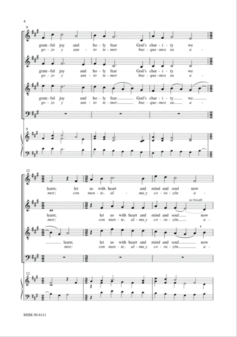 Where Charity and Love Prevail/Donde Hay Amor y Caridad Divisi scores gallery preview page 4