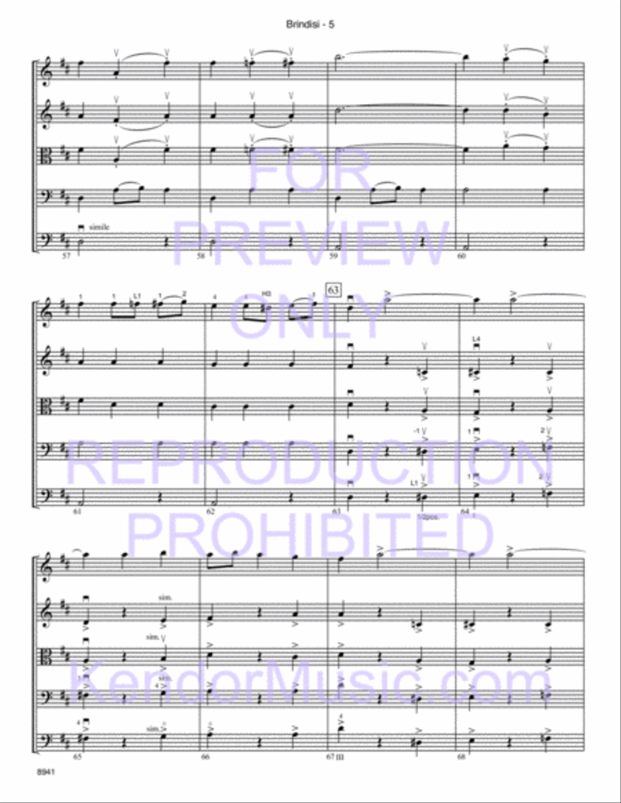 Brindisi (from La Traviata) String Orchestra scores gallery preview page 6